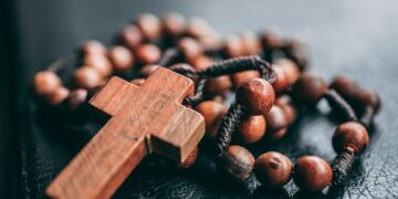 beaded brown rosary